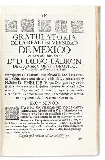 (MEXICAN IMPRINTS--1685.) Wide-ranging and interesting folio sammelband volume.